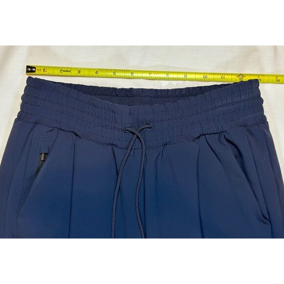 Athleta Metropolis Straight Leg Pants Womens 0 Navy Blue Elastic Waist Zip Ankle - Picture 6 of 15